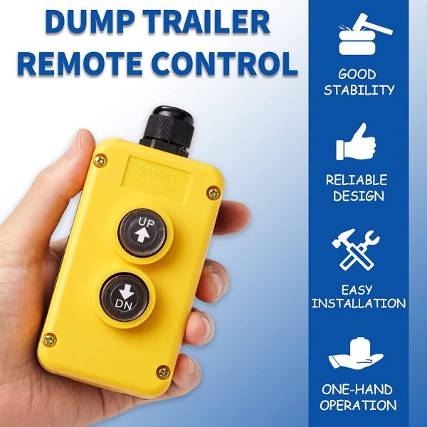 4 Wire Dump Trailer Remote Control Switch 12V fits Double Acting Hydraulic Pumps Truck Tipper Trailer - Image 4