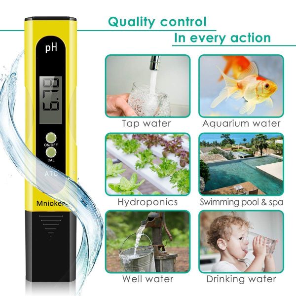 PH Meter Digital Water Quality Tester, Testing Range 0.00-14.00 Ph Great for Household Drinking, Pool and Aquarium High Accuracy Pen.