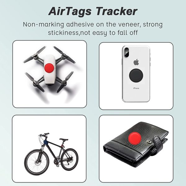 LiZHi Silicone Case for Airtag Sticker, Anti-Scratch Protective Air Tag Holder Skin Cover Accessories Compatible with Apple AirTag, Hidden Protective Silicone Location Tracker(2 Packs)(Black) - Image 8