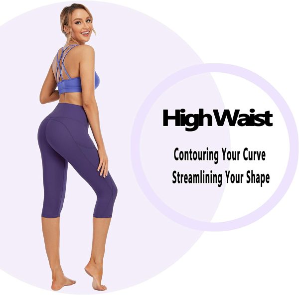 SNUOEN Yoga Pants for Women High Waist Side Pockets Leggings Mesh Workout Tights - Image 6