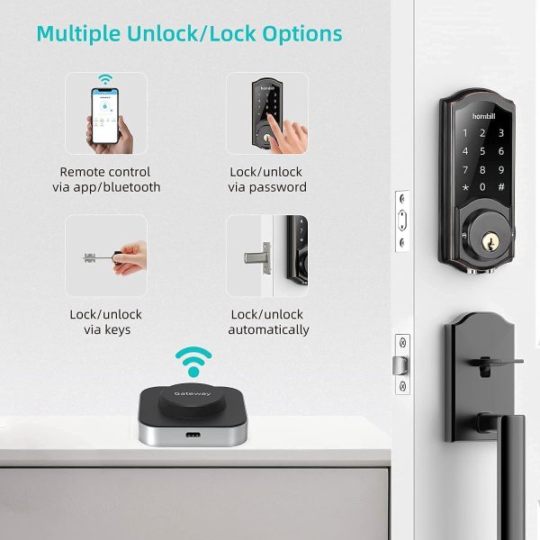 2022 Smart Keyless Entry Door Lock, hornbill Smart Security Deadbolt Lock with WiFi Control, Bluetooth, Digital Touchscreen Keypad Work with APP Auto Lock for Home, Rentals, Office - Image 7