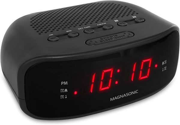 Magnasonic Digital AM/FM Clock Radio with Battery Backup, Dual Alarm, Sleep & Snooze Functions, Display Dimming Option (EAAC200) - Image 8