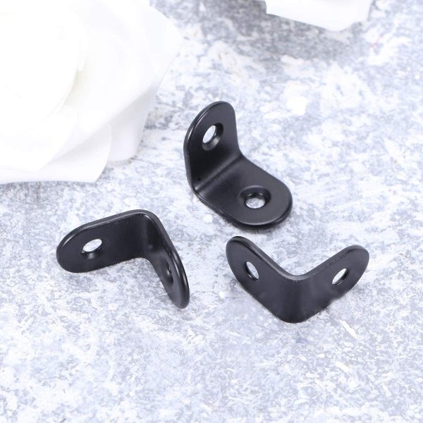 Right Angle Bracket Corner Brace, 30Pcs Black Joint Bracket Fastener 90 Degree Metal Angle Brackets (20 * 20 * 16mm) - Image 4