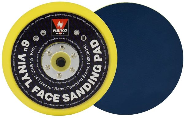 NEIKO 30262A 6" Vinyl Face PSA Sanding and Backing Pad | 5/16?? Arbor with 24 Thread Mounts | Ideal for Orbital and Dual Action DA Sanders - Image 2