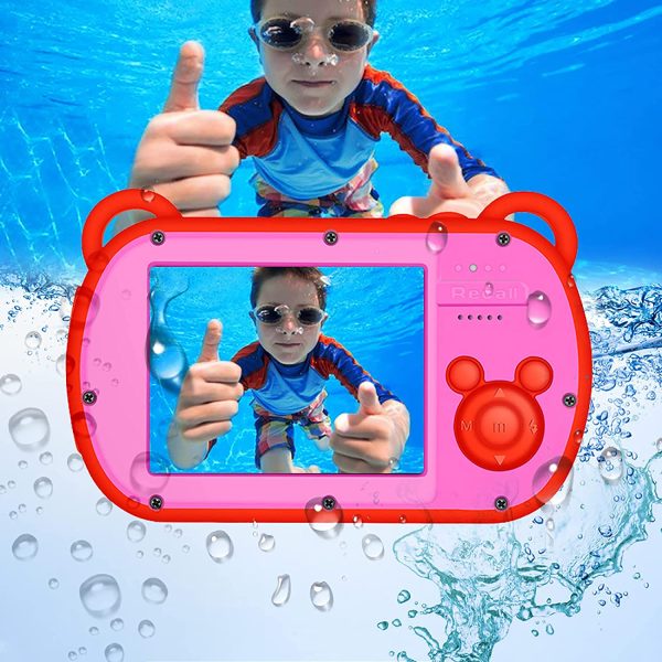 Underwater Camera for Kids,HD 1080P Waterproof Kids Camera,Video Recorder Action Preschool Camera,8X Digital Zoom Camera with Flash and Microphone Sticker