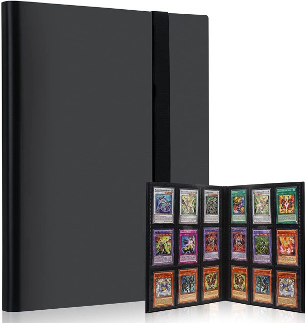 Pocket Trading Card with Shell Photo Album Game Collection Card Book 396 Pocket Game Card Holder, 22*9-Compartment Collection Card Book, Black Strap, Transparent and Waterproof - Image 6