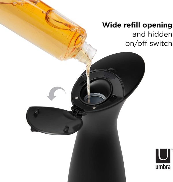 Umbra Otto 8.5oz (255ml) Automatic Hand Soap Dispenser for Kitchen Or Bathroom, Black, 8.5 oz - Image 3