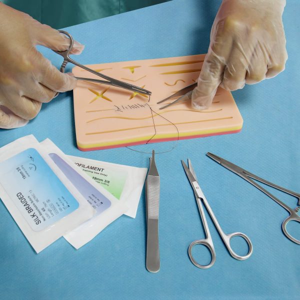 Suture Practice Kit for Suture Training, Including Silicone Suture Pad with 17 Pre-Cut Wounds, Suture Tool kit, Suture Thread and Needle - Image 5