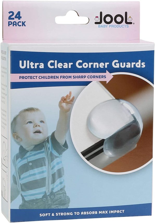 Corner Guards (24 Pack) Ultra Clear Table Corner Protector - Long Lasting Pre-Applied Adhesive - Furniture & Edge Bumpers, Child Safety - Jool Baby - Image 4