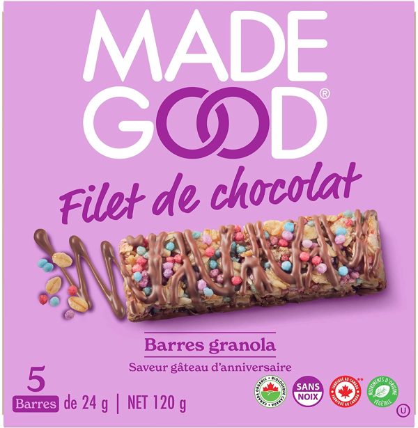 MadeGood Birthday Cake Drizzled Granola Bars, 24g x 30 Bars; Non-GMO, Nut Free, Organic, Vegan, Gluten-Free - Image 6