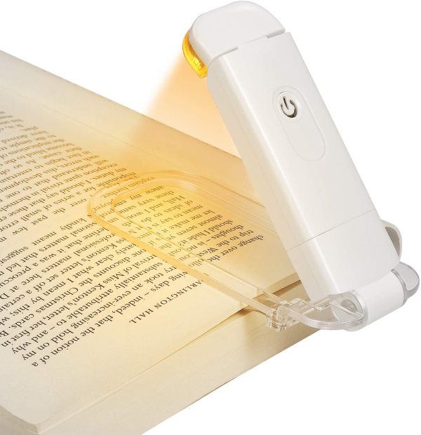 Amber Book Reading Light, USB Rechargeable Book Light for Reading in Bed, Blue Light Blocking, 3 Brightness Levels, LED Clip On Book Lights for Kids, Bookworms - Image 7