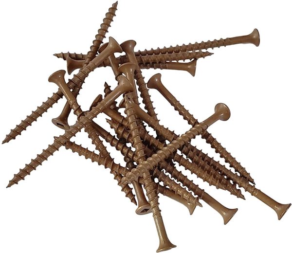 #8 x 2 1/2" Deck Screws | Square Drive | Bugle Head | Brown Ruspert | 500pcs Box - Image 3