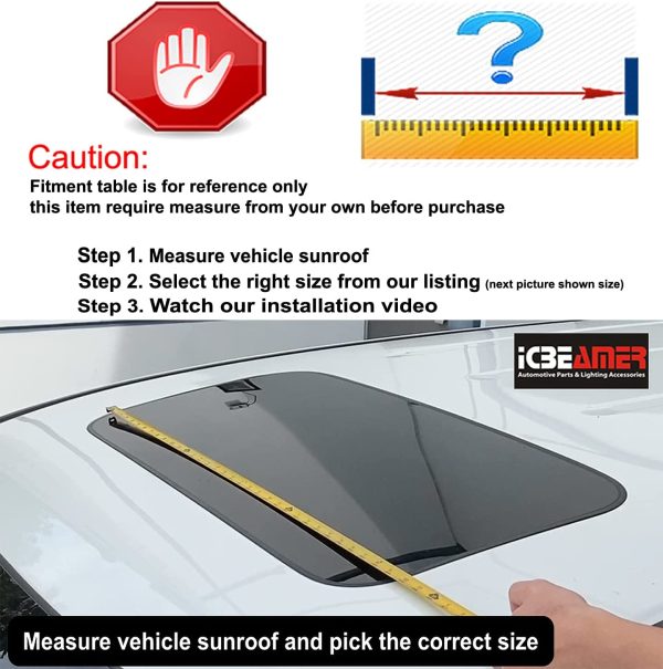 35.6" 880mm Sunroof Wind Deflector,Universal Fit Tinted Moonroof Visor for Deflecting Noise, Rain and Windy Weather, Car Accessories Sun Shade Dark Smoke Smooth/Waterproof Double Side Tape