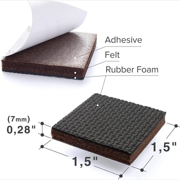 X-PROTECTOR Non Slip Furniture Pads ?C 24 Premium Furniture Grippers 1 1/2"! Best SelfAdhesive Rubber Feet Furniture Feet ?C Ideal Non Skid Furniture Pad Floor Protectors ?C Keep Furniture in Place! - Image 2