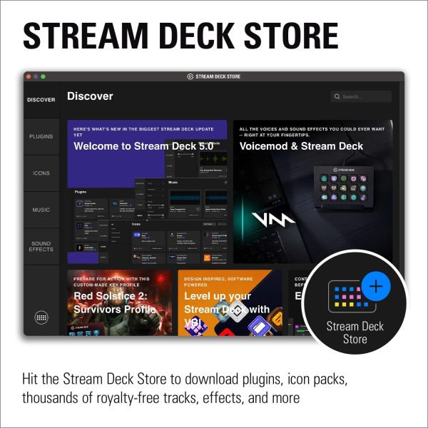 Stream Deck - Tactile Control Interface, 15 Customizable LCD Keys, Trigger Actions in apps, OBS, Twitch, YouTube and More, Detachable USB-C, Windows 10, macOS 10.13 or Later Black 10GBA9901 - Image 10