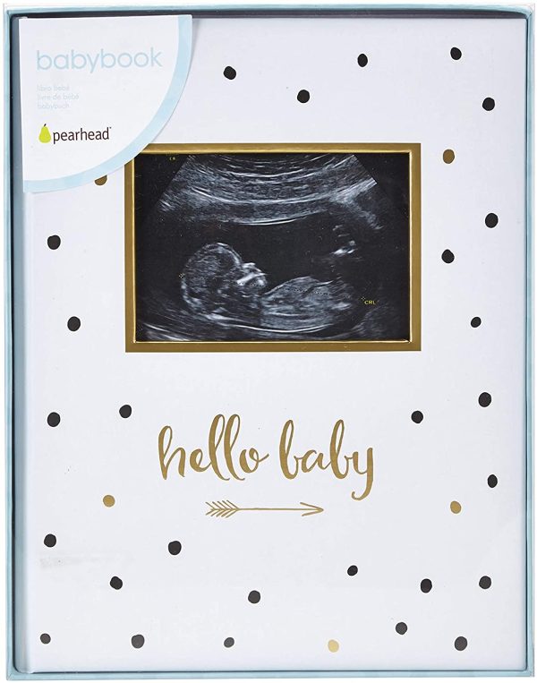 Pear Head Sonogram Baby Memory Book, Black and Gold Polka Dot (72028) - Image 6