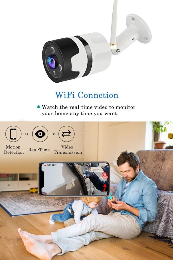 ??2022 New Version??Outdoor Wireless Security Camera, Waterproof WiFi IP Camera With FHD 1080P, 180?? Wide Angle Wireless Wifi Camera Home Surveillance Bullet Camera With Motion Detection, Night Vision, IP66 - Image 5