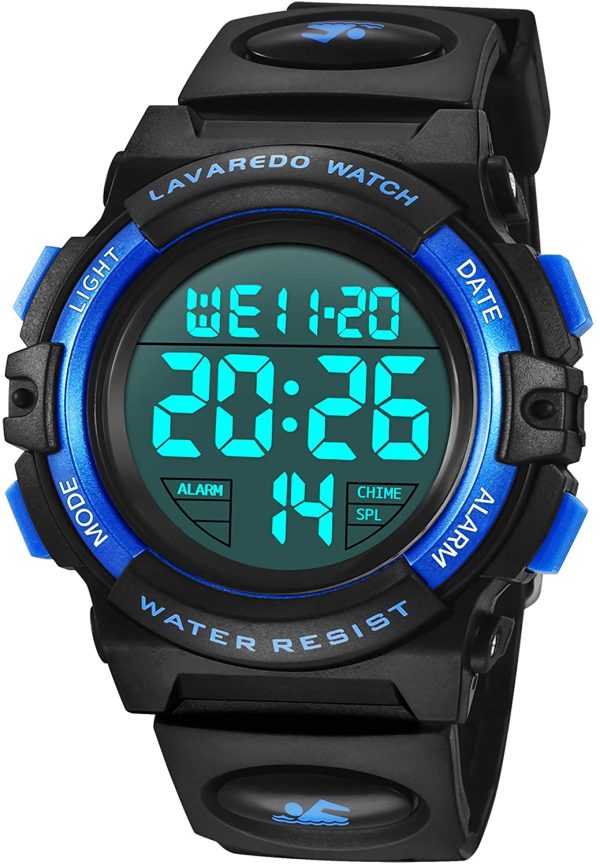 Kids Watch,Boys Watch for 6-15 Year Old Boys,Digital Sport Outdoor Multifunctional Chronograph LED 50 M Waterproof Alarm Calendar Analog Watch for Children with Silicone Band - Image 3