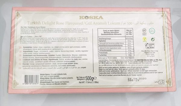 Turkish Delight Rose Flavoured Candy Gift Box 17.64 oz 1.10 Ibs 500 gr Lokum - Image 4