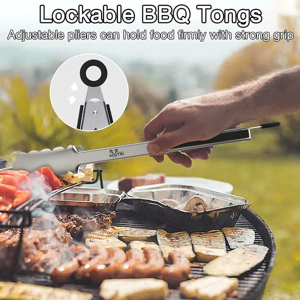 AISITIN BBQ Tools, BBQ Accessories,Stainless Steel BBQ Set, BBQ Utensils Set, BBQ Grill Set for Outdoor Camping, Picnic, Party, BBQ Gift for Men Women