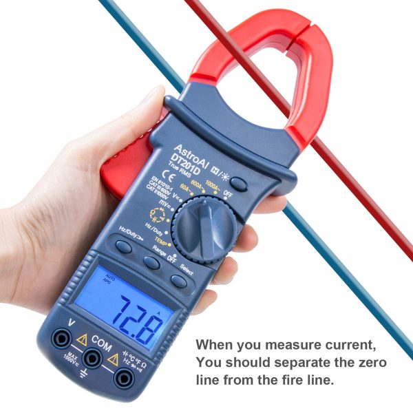 AstroAI Digital Clamp Meter Multimeter Voltage Tester 6000 Counts with Auto Ranging; Measures Volt Meter, AC Current, Resistance, Continuity; Tests Diodes, Red/Black, Gift for Man - Image 5