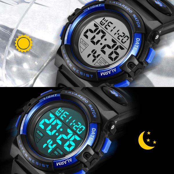 Kids Watch,Boys Watch for 6-15 Year Old Boys,Digital Sport Outdoor Multifunctional Chronograph LED 50 M Waterproof Alarm Calendar Analog Watch for Children with Silicone Band - Image 5