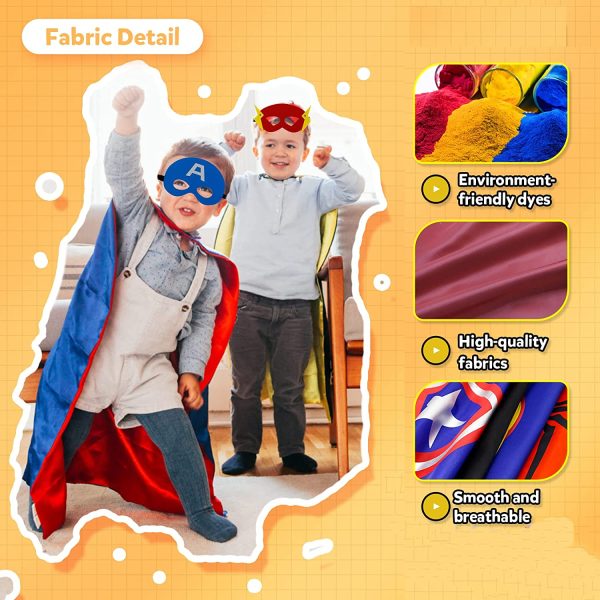 Kids Costumes 5PCS Superhero Capes Set for Boys, Girls Dress Up Party Favors Birthday - Image 8