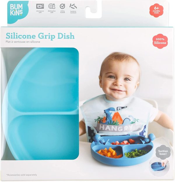 Silicone Grip Dish, Suction Plate, Divided Plate, Baby Toddler Plate, BPA Free, Microwave Dishwasher Safe ?C Blue - Image 4