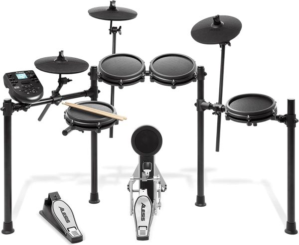 Alesis Drums Nitro Mesh Kit - Electric Drum Set with USB MIDI Connectivity, Mesh Drum Pads, Kick Pedal and Rubber Kick Drum, 40 Kits and 385 Sounds - Image 2