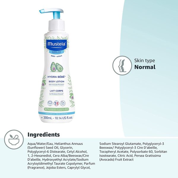 Mustela Hydra Bebe Body Lotion - Daily Moisturizing Baby Lotion with Natural Avocado, Jojoba & Sunflower Oil - Image 5