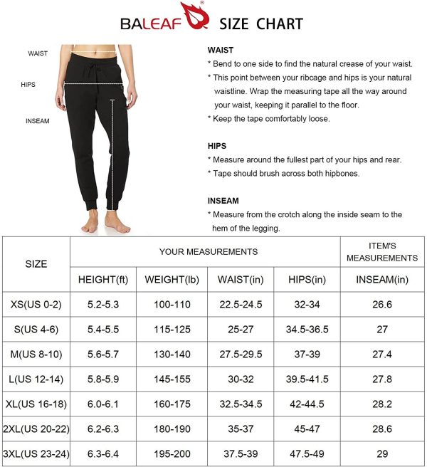 BALEAF Jogging Pants for Women Cotton Sweatpants Track Sport Pants Sweat Athletic Casual Hiking Pockets - Image 5