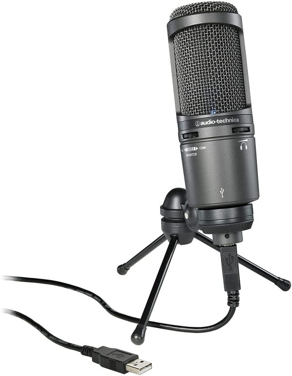 AT2020USB+ Cardioid Condenser USB Microphone, With Built-In Headphone Jack & Volume Control, Perfect for Content Creators, Black - Image 5