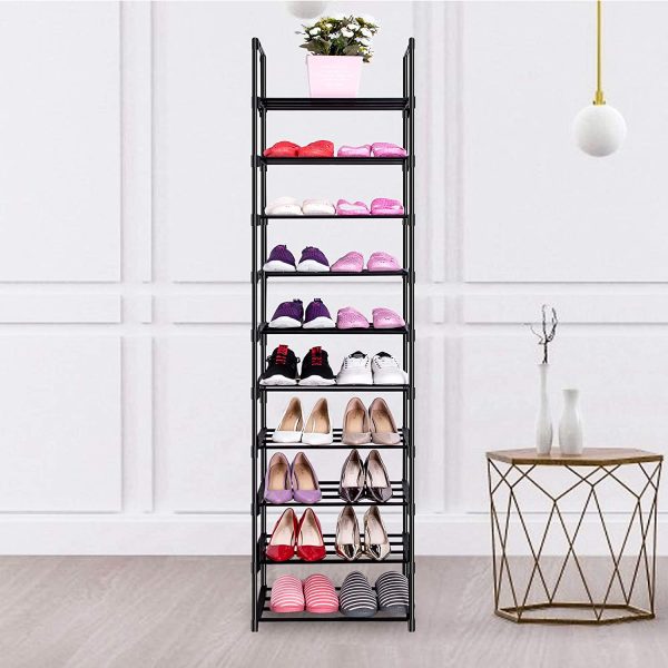 Shoe Rack, Sturdy Shoe Organizer for Closet,Shoe Rack for Closets,Shoe Rack for Entryway,Shoe Storage,Shoe Shelf, Free Standing Shoe Racks(10 Tier) - Image 6