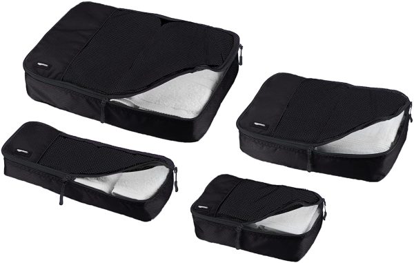 AmazonBasics 4 Piece Packing Travel Organizer Cubes Set - Black - Image 2