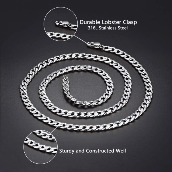 ChainsPro Men Sturdy Cuban Link Chain, 5/6/9/10/12/14/15 MM Width, 14"-30", 18K Gold Plated/316L Stainless Steel//Black-(with Gift Box) - Image 4