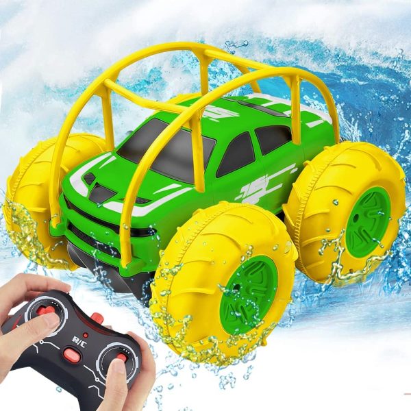 Remote Control Car, RC Cars Amphibious Land & Water Toy Off-Road RC Boat, 360??Flip Rotation Stunt Car with Sidelights for Toddlers 3 4 5 6 7 8 9 10 11 12 Years Kids Boys Girls - Image 2