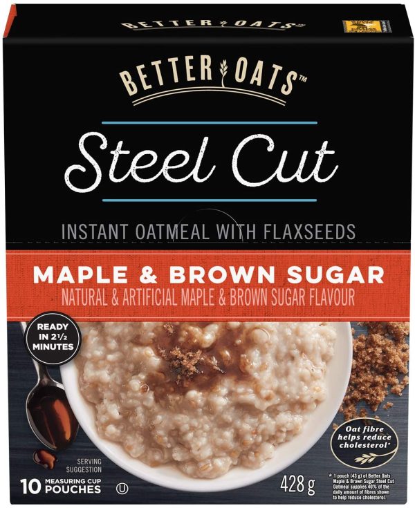 Post Better Oats Steel Cut Maple & Brown Sugar Instant Oatmeal with Flaxseeds, 428 Gram - Image 3