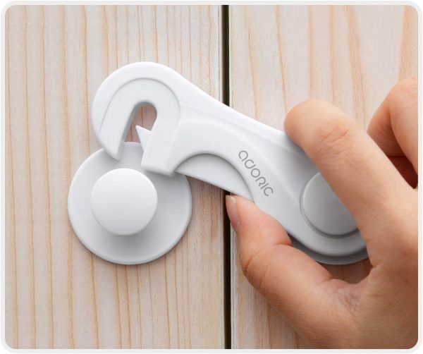 Cabinet Locks - Adoric Child Safety Locks 4 Pack - Baby Safety Cabinet Locks - Baby Proofing Cabinet Kitchen System with Strong Adhesive Tape - Image 4