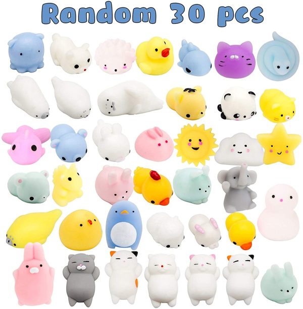 WATINC 30 Pcs Mochi Squeeze Toy, Squeeze Cat Toy for Mochi Party Favors, Birthday Gifts for Boys & Girls, Mini Cute Animal Squeeze Toys, Kawaii Stress Relief Toys, Goodie Bags Egg Fillers - Image 4