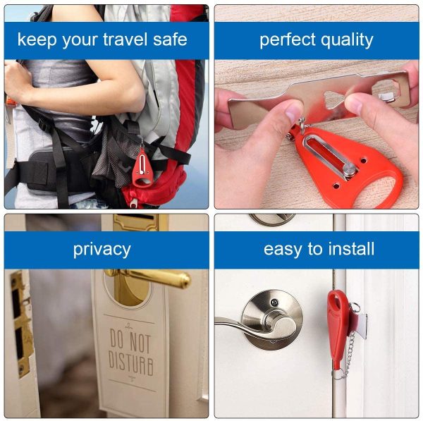 Portable Door Lock for Home and Travel Safety, Travel Lock, Airbnb Lock, Childproof Security Lock, Suitable for Home, Hotel, School, Apartment etc. Living Security Device, Personal Protection - Image 6