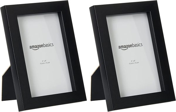 AmazonBasics Photo Picture Frame - 4" x 6", Black, 2-Pack - Image 2