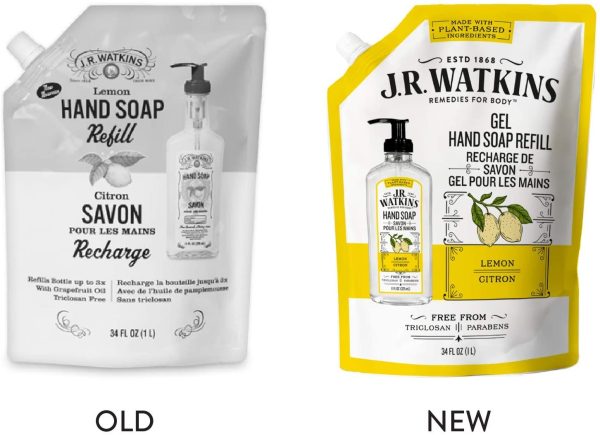 J.R. Watkins Lemon Gel Hand Soap Refill Pouch, Scented Liquid Hand Wash for Bathroom or Kitchen, USA Made and Cruelty Free, 1 Liter - Image 9