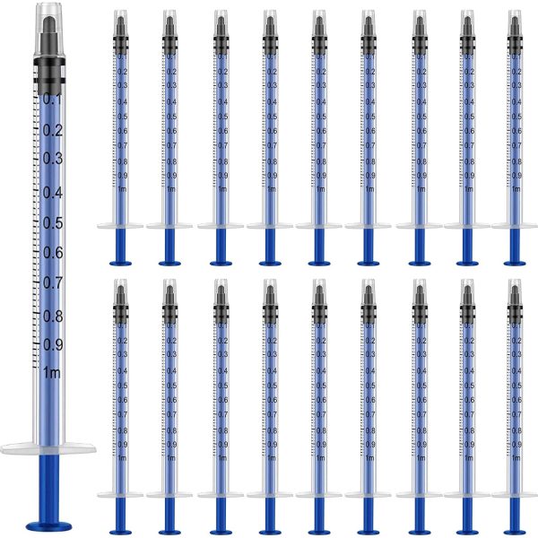 Zhixing 50Pack 1ml 1cc Syringe with Caps for Scientific Labs and Pet Feeding Multiple Uses（Blue) - Image 4