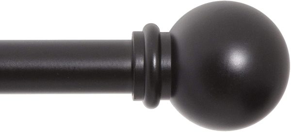 Kenney KN71606 5/8?? Chelsea Ball Decorative Window Curtain Rod, 28-48", Black - Image 2