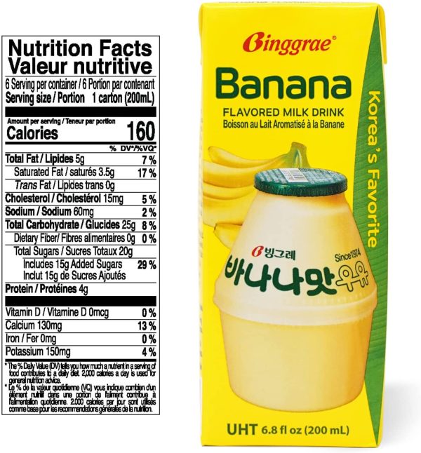 Binggrae Banana Flavor Milk 6 Pack by Binggrae