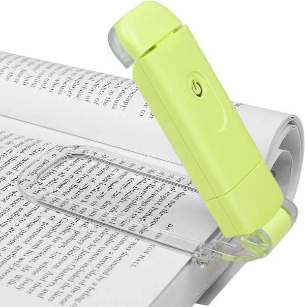 Amber Book Reading Light, USB Rechargeable Book Light for Reading in Bed, Blue Light Blocking, Amber + Warm White, LED Clip On Book Lights for Kids, Bookworms, Green - Image 3