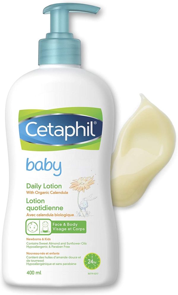 Cetaphil Baby Daily Lotion with Organic Calendula - 24hr Hydration - Sweet Almond and Sunflower Oils - 400ml Pump - Image 7