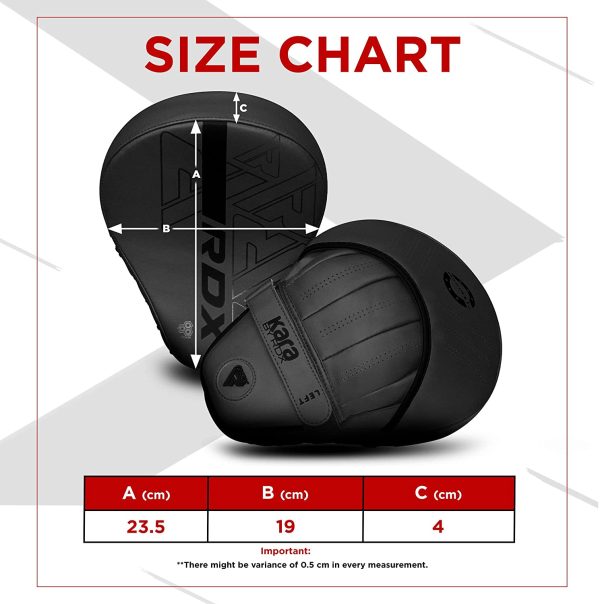 RDX Boxing Pads Curved Focus Mitts, Maya Hide Leather Kara Hook and jab Training Pads, Adjustable Strap Ventilated, MMA Muay Thai Kickboxing Coaching Martial Arts Punching Hand Target Strike Shield - Image 2