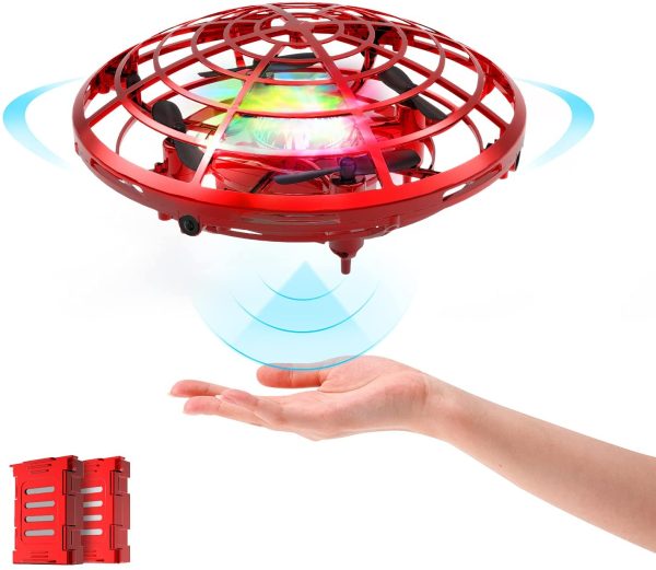 DEERC Mini Drones for Kids or Adults w/ 2 Modular Batteries, Upgraded Hand Operated Kids Drone, Hands Free Motion Sensor Mini Drone, Easy Indoor UFO Toy Flying Ball,Hover Ball, 2 Modular Battery 3D Flip Kids Toys for 6-10 Years - Image 5