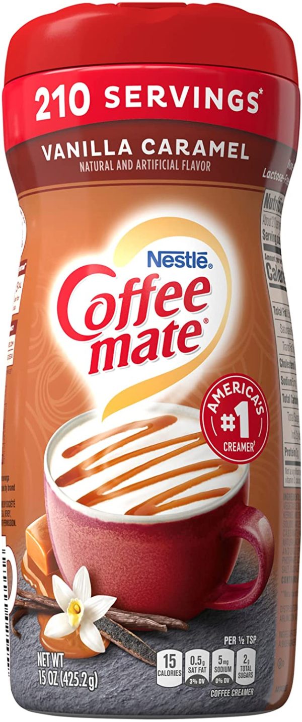 Coffee-mate Vanilla Caramel Powdered Coffee Creamer, 15-Ounce Packages (Pack of 6)